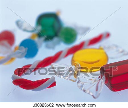Stock Image - Glass Candies, Close Up, Differential Focus, In Focus, Out Focus. Fotosearch