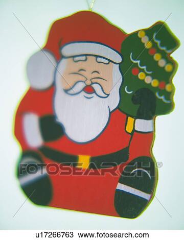 Stock Image - Ornament of Santa Claus, Close Up, Side View, Differential Focus, In Focus, Out Focus. Fotosearch
