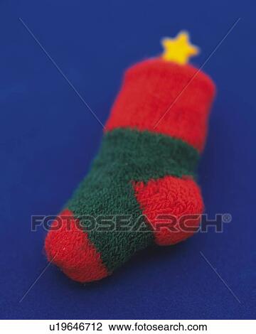 Stock Image - Red and Green Sox, Low Angle View, Close Up, Differential Focus, In Focus, Out Focus. Fotosearch