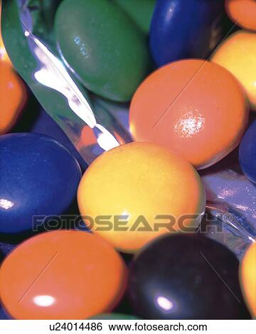 Stock Photograph - Marble Chocolate, High Angle View, Close Up, Differential Focus, In Focus, Out Focus. Fotosearch