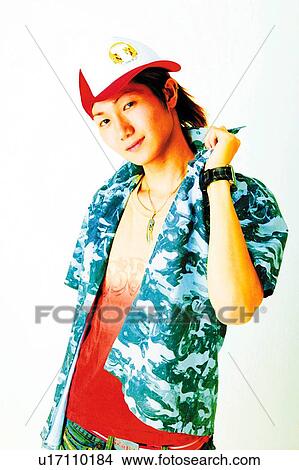 Picture - Young Adult Man Posing, Photography, Front View. Fotosearch