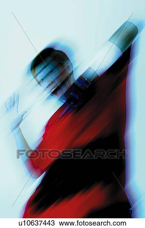 Stock Image - Young Adult Man Posing, Photography, CG, Front View, Toned Image. Fotosearch
