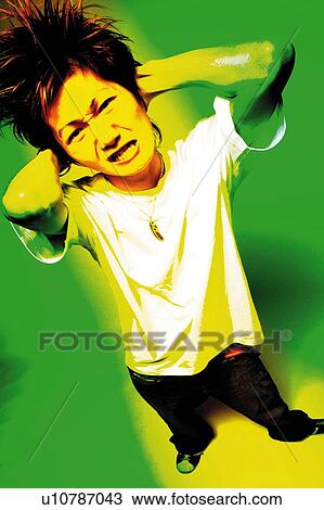 Young Adult Man Posing, Photography, CG, High Angle View, Toned Image View Large Photo Image Stock Image - Young Adult Man Posing, Photography, CG, High Angle View, Toned Image. Fotosearch