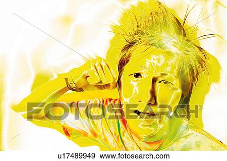 Young Adult Man Posing, Photography, CG, Composite, Front View, Toned Image View Large Photo Image Stock Photo - Young Adult Man Posing, Photography, CG, Composite, Front View, Toned Image. Fotosearch