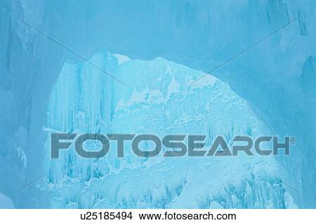Picture - Blue And Curved Ice Formations. Fotosearch