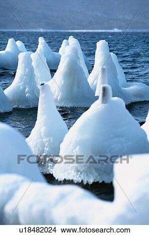 Ice Formation At Lake Shikotsu View Large Photo Image Picture - Ice Formation At Lake Shikotsu. Fotosearch