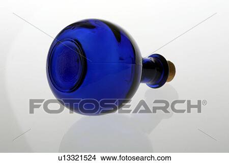 Picture - berlin, blue, bottle, chemistry, colored, container, cork. Fotosearch