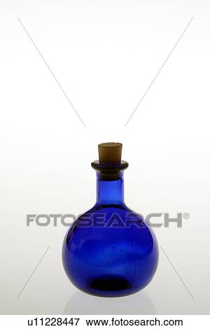 Stock Photo - berlin, blue, bottle, chemistry, colored, container, cork. Fotosearch