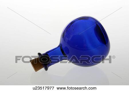 Stock Photo - berlin, blue, bottle, chemistry, colored, container, cork. Fotosearch
