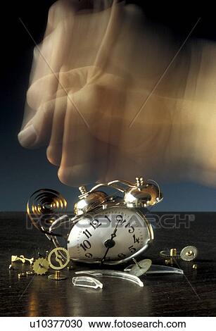 Stock Image - aggression, anger, alarmclock, alarm, adults. Fotosearch