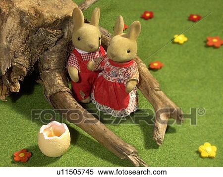 Stock Photography - borth, bunny, Easter, easter. Fotosearch
