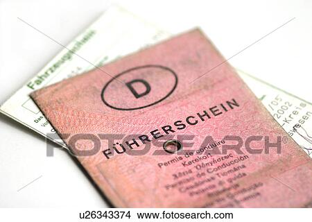 Picture - burkhard, CLOSE, close-up, driver's licence, driving. Fotosearch