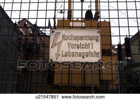 Stock Image - strom, bernd, caution, closed, danger, danger of life. Fotosearch