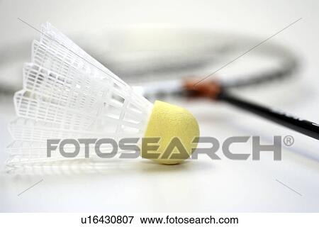 Stock Photo - badminton, close-up, federball, germany, kempf, michael. Fotosearch
