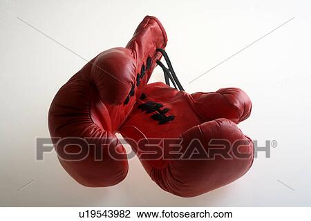 Stock Image - combat, boxing gloves, sports equipment, sport, force haven, battle, red. Fotosearch