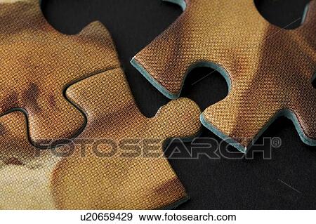 Stock Photo - puzzle, relax, recreation, pastime, plug, block, union. Fotosearch