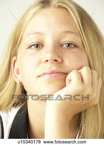 Stock Photo - blond, borth, child, CLOSE. Fotosearch