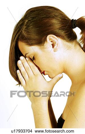Picture - braid, brunette, brown, adults. Fotosearch