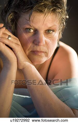 day, brown, contemplative, close-up, brunette, adults View Large Photo Image Stock Image - day, brown, contemplative, close-up, brunette, adults. Fotosearch