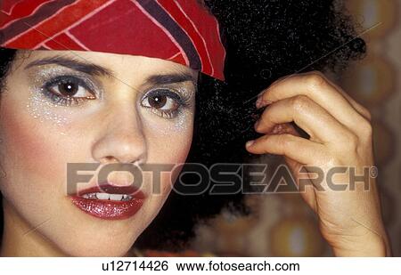 Stock Photograph - locken, 70s, adults, afro. Fotosearch