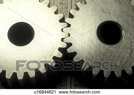 Stock Image - Bernhard, business, CLOSE, close-up, cogwheel. Fotosearch