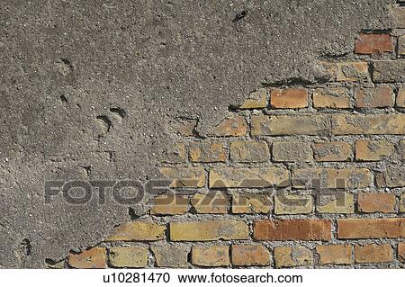 Stock Image - background, barrier PAPERs, brick, brick-built, building, damp. Fotosearch