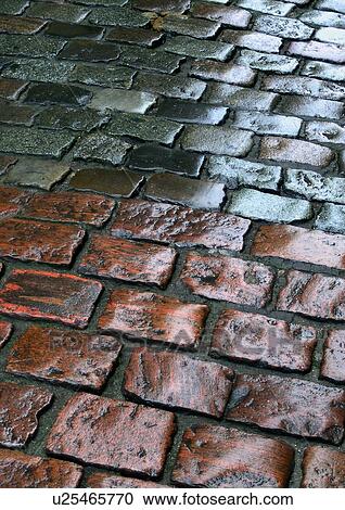 Stock Image - background, cobbled, cobblestone, day, jacques, ouside. Fotosearch