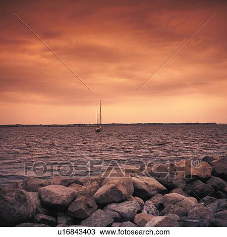 Stock Image - boat, brown, christoph, day, horizon, idyllic. Fotosearch