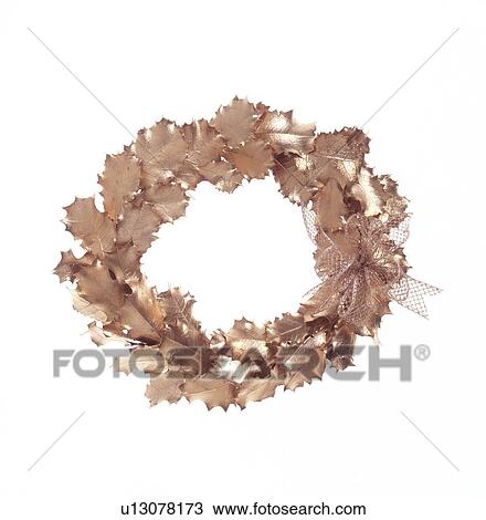 Stock Image - Close-up of a decorated wreath. Fotosearch