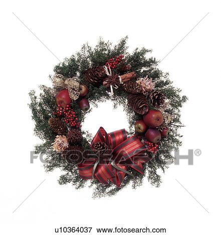 Stock Photo - Close-up of a decorated wreath. Fotosearch