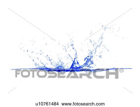 Picture - View of splattered water digital composite. Fotosearch