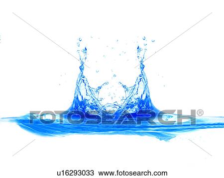 Stock Image - View of splattered water digital composite. Fotosearch