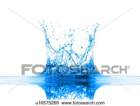 Stock Photo - View of splattered water digital composite. Fotosearch