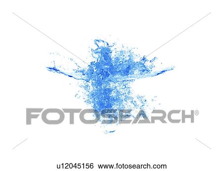 Stock Photograph - View of splattered water digital composite. Fotosearch