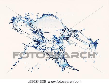 Stock Photograph - View of splattered water digital composite. Fotosearch