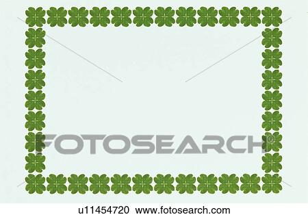 Stock Image - A Four-Leaf Green Frame. Fotosearch