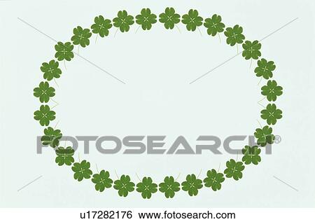 Stock Photograph - The Oval Frame Of Four-Leaf. Fotosearch