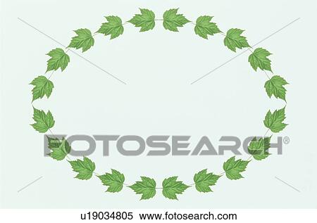 Stock Photography - The Oval Frame Of The Leaves. Fotosearch
