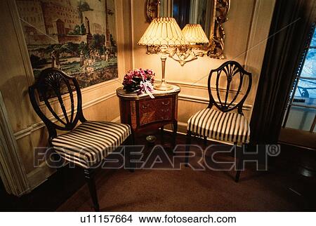 Chairs And A Table In Corner View Large Photo Image Picture - Chairs And A Table In Corner. Fotosearch