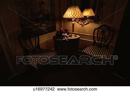 Chairs And A Table In Corner View Large Photo Image Stock Image - Chairs And A Table In Corner. Fotosearch