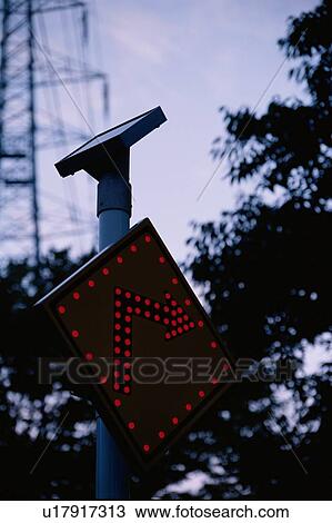 Direction Arrow With Lights View Large Photo Image Stock Image - Direction Arrow With Lights. Fotosearch