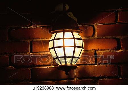 Lamp On Brick Wall View Large Photo Image Stock Photo - Lamp On Brick Wall. Fotosearch