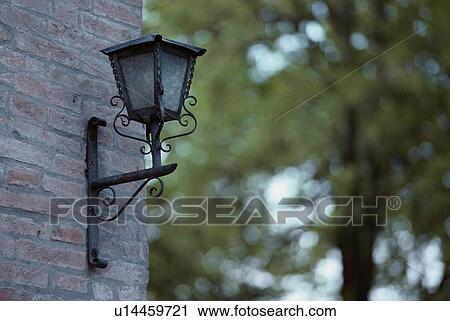 Street Lamp On Wall View Large Photo Image Stock Image - Street Lamp On Wall. Fotosearch