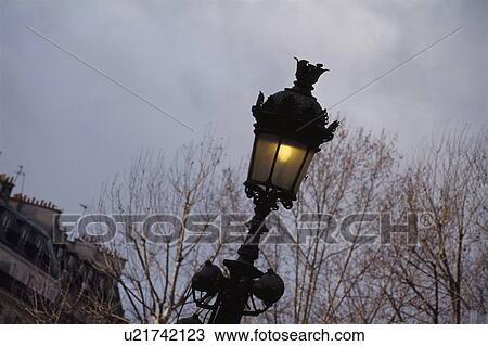 Stock Image - The Streetlight In Twilight. Fotosearch