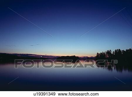 Stock Photo - Lake After Sunset. Fotosearch