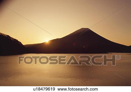 Mt. Fuji And Lake Motosu View Large Photo Image Stock Photo - Mt. Fuji And Lake Motosu. Fotosearch