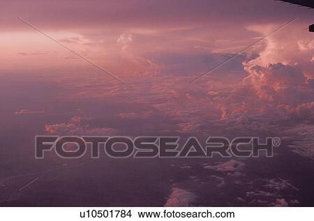 Sunset On Clouds View Large Photo Image Picture - Sunset On Clouds. Fotosearch