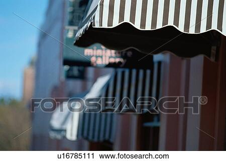 Stock Image - Stripy Awnings. Fotosearch