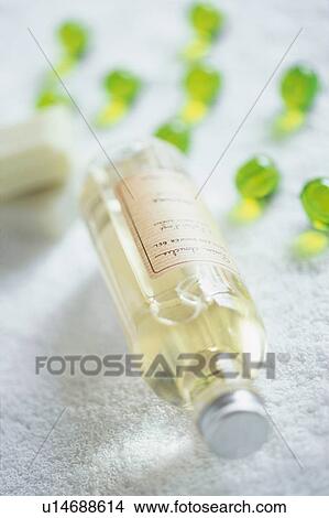 Picture - Bath oil and bath beads. Fotosearch