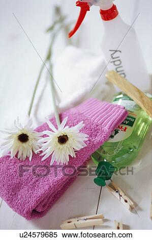 Flower, towels and spray View Large Photo Image Stock Photography - Flower, towels and spray. Fotosearch